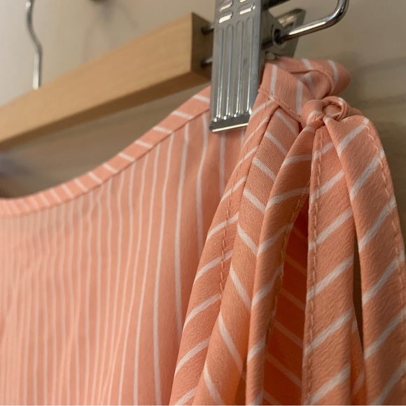 ASOS heartbreak pink and white stripe wrap mini skirt - Picture 7 of 10